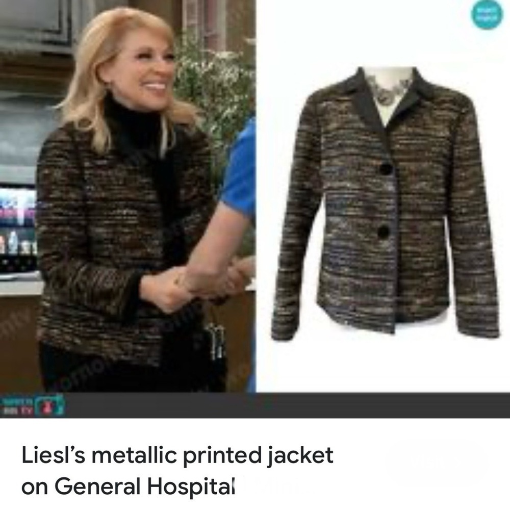 Lafayette 148 NY multicolor brown tweed blazer L